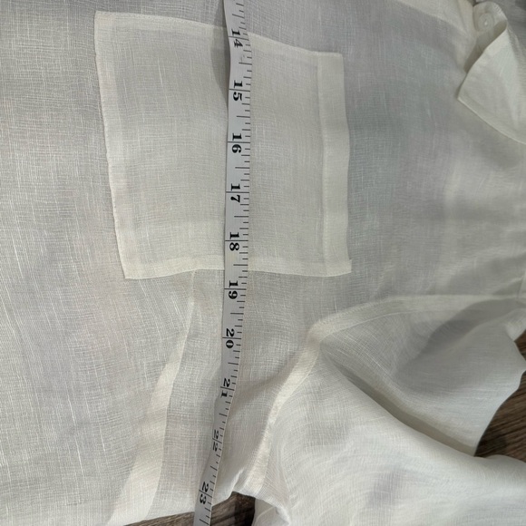 NWT Coldwater Creek Button Up Shirt Women’s Sz XL Ivory Linen Silk Lightweight - Picture 7 of 9
